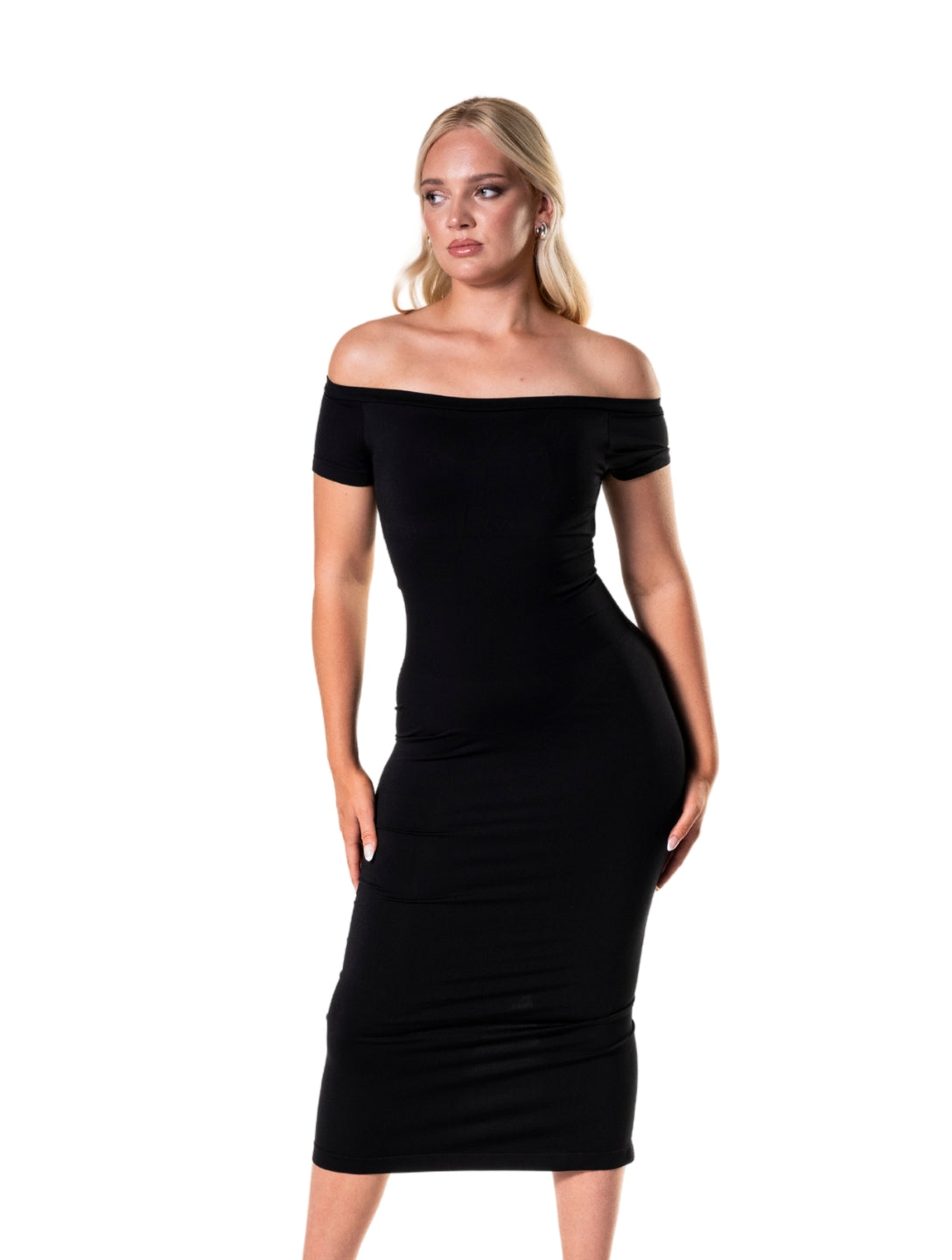 Off-Shoulder Split Dress – Elegant, formend & selbstbewusst
